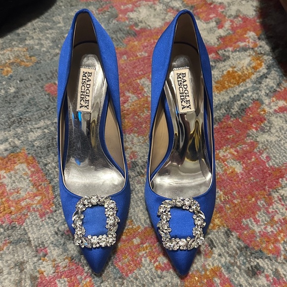Badgley Mischka Cher Crystal Embellished Pump in Electric Blue - Picture 3 of 7